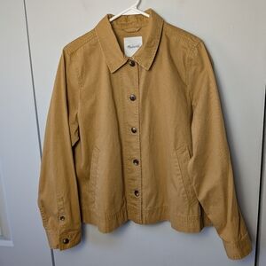 MADEWELL Plus Size Military Loose Fit Jacket Size XXL 100% Cotton Yellow/Tan
